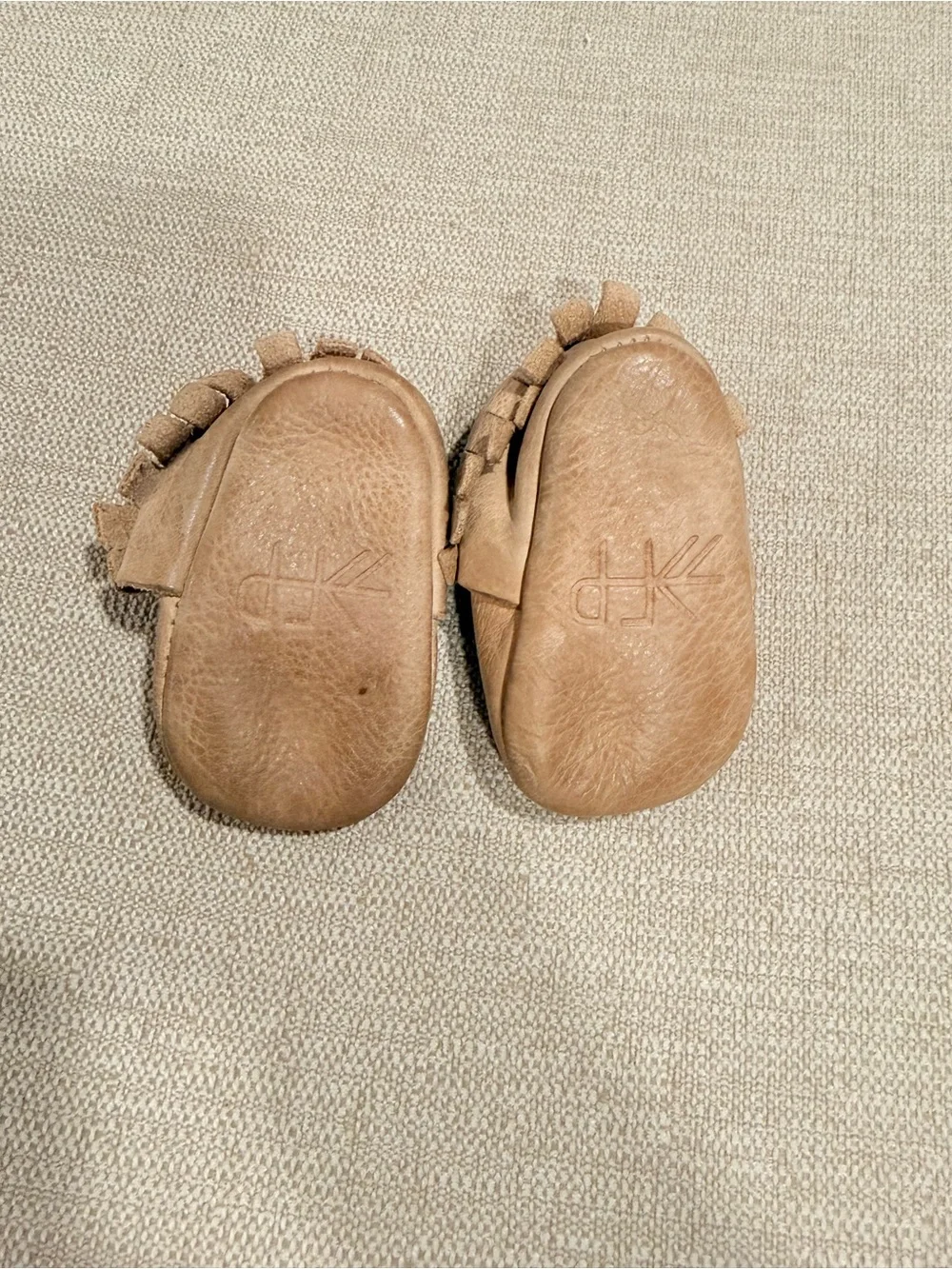 Freshly Picked Tan Fringe Baby Moccasins